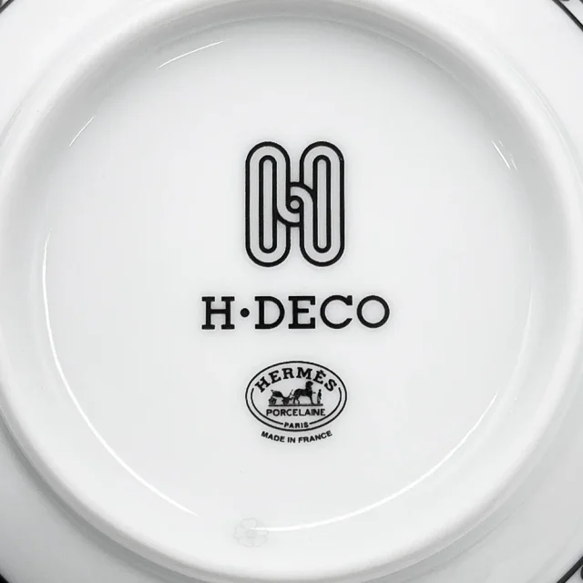 Hermès H Deco Bowls (Set of 2) White/BlackP037084P Porcelain Size 12.5 cm in White from GALLERY RARE, photo 9 of 10