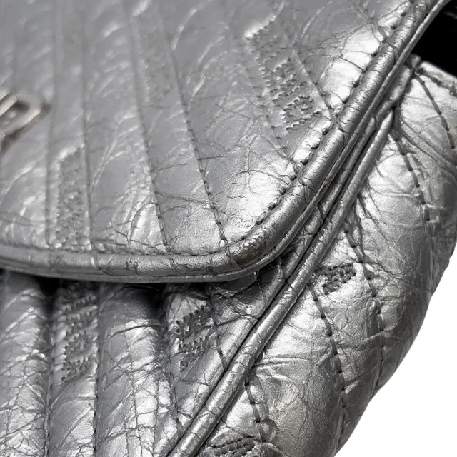 Balenciaga BB Logo Quilted Chain Shoulder Bag Silver526682 Leather in Leather from GALLERY RARE, photo 6 of 16