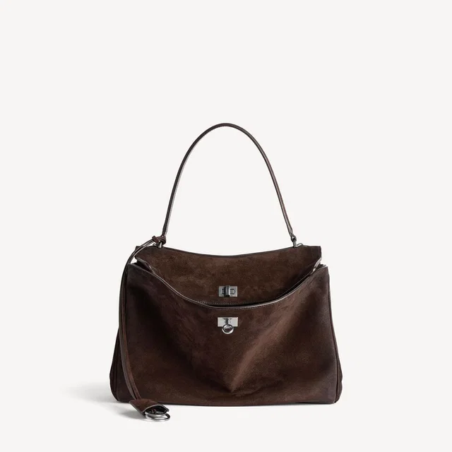 Balenciaga H26 Shoulder Bag — Brown Suede in Brown Suede from HEWI