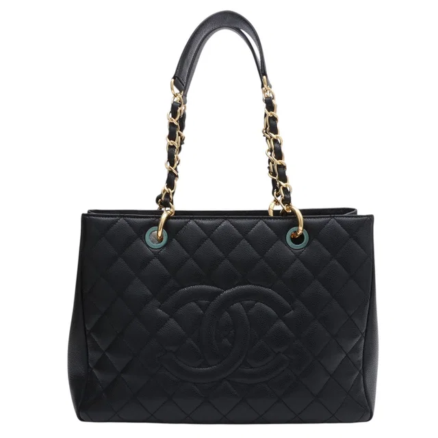 Chanel 2014 Caviar Skin GST Tote Bag, Black in Black Caviar leather from VINTAGE QOO TOKYO