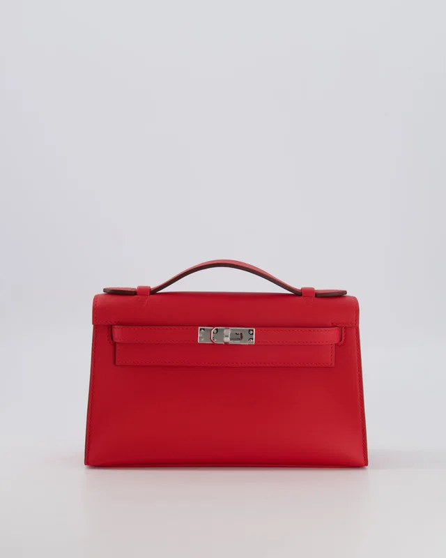 Hermès Kelly Pochette Bag in Red Swift leather from Sellier