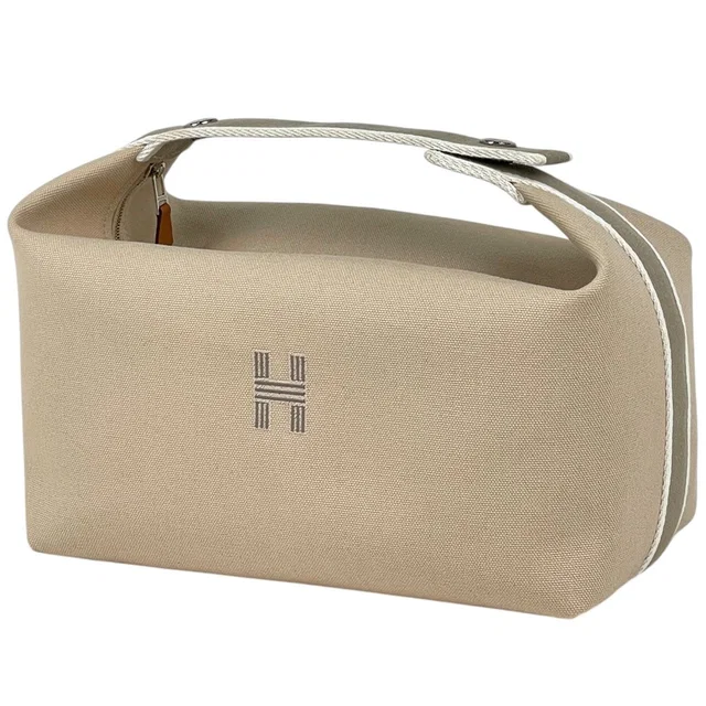 Hermès Bride-A-Brac GM Pouch Logo Handbag Cotton Beige in Beige from The Reluxe