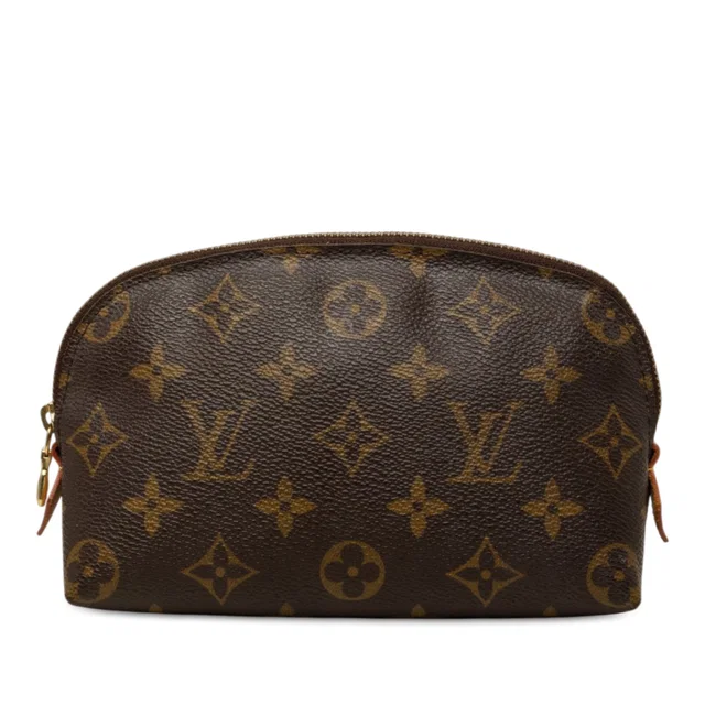 Brown Louis Vuitton Monogram Cosmetic Pouch PM in Brown Coated canvas from Designer Revival