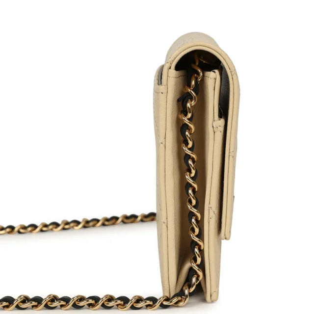 Chanel "Neo Filigree" Wallet on Chain WOC Beige, Black Grained Calfskin Gold Hardware in Black Caviar leather from Madison Avenue Couture, photo 3 of 9
