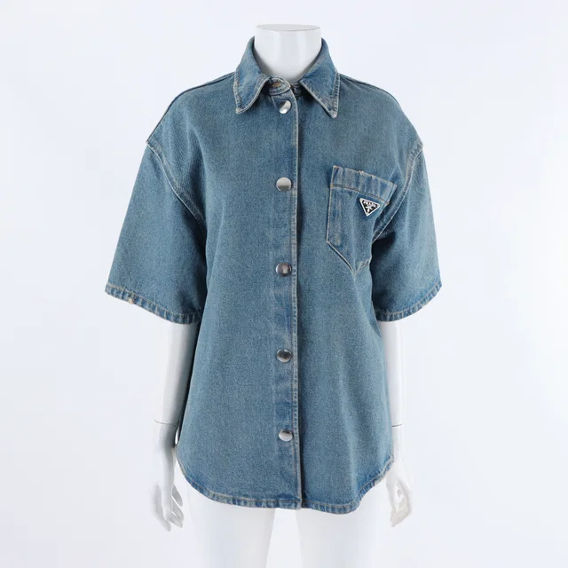Prada short-sleeve denim shirt from GUGUS