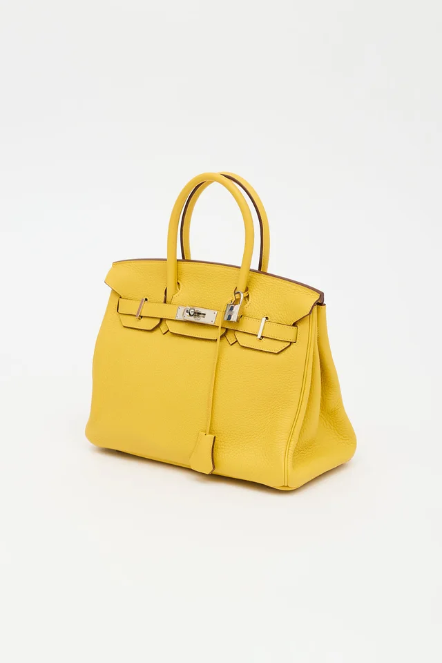 Hermès 2009 Jaune Ambre Clemence Birkin 30 Bag in Yellow Clemence leather from VSP Consignment, photo 2 of 2