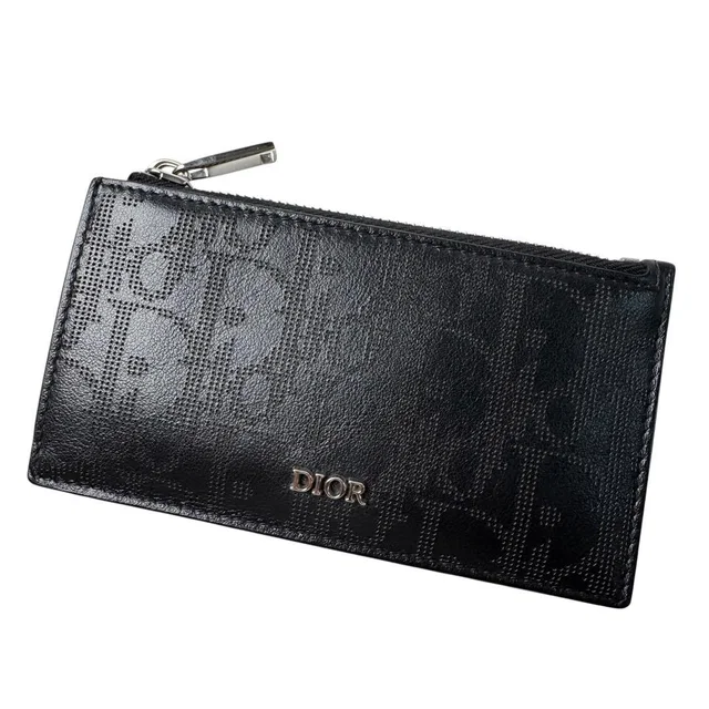 Dior Oblique Card Holder Fragment Case in Leather from The Reluxe