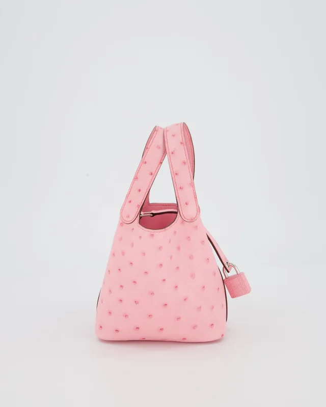 Hermès Micro Picotin Lock Bag in Pink Ostrich from Sellier, photo 2 of 2