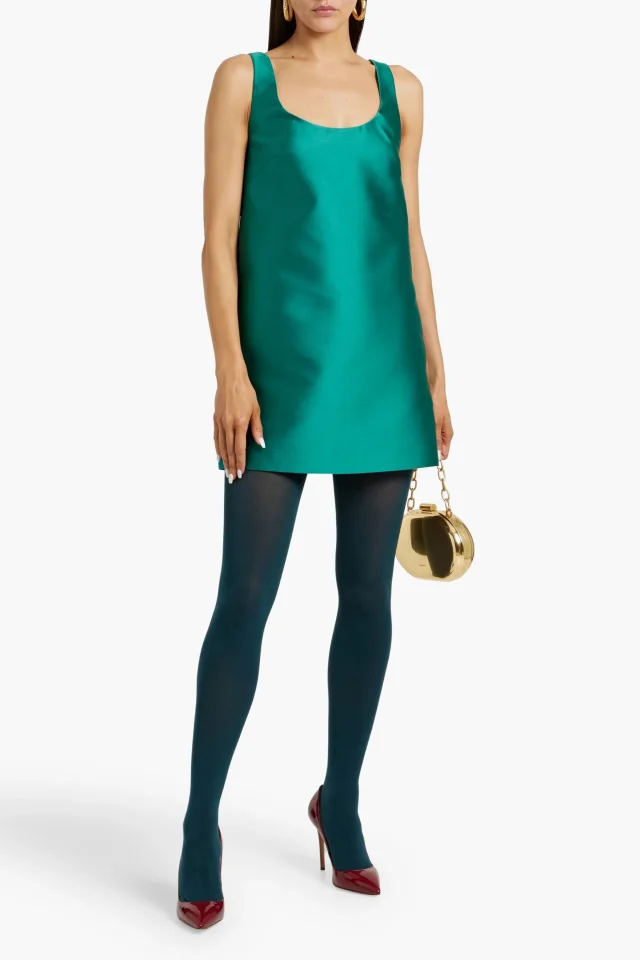 Valentino Garavani Duchesse-satin mini dress in Jade, photo 2 of 4 from THE OUTNET