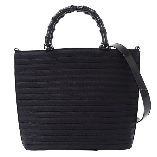Gucci Bag Shoulder 2-Way Bamboo Nylon Black 000 1998 in Black Nylon from The Reluxe