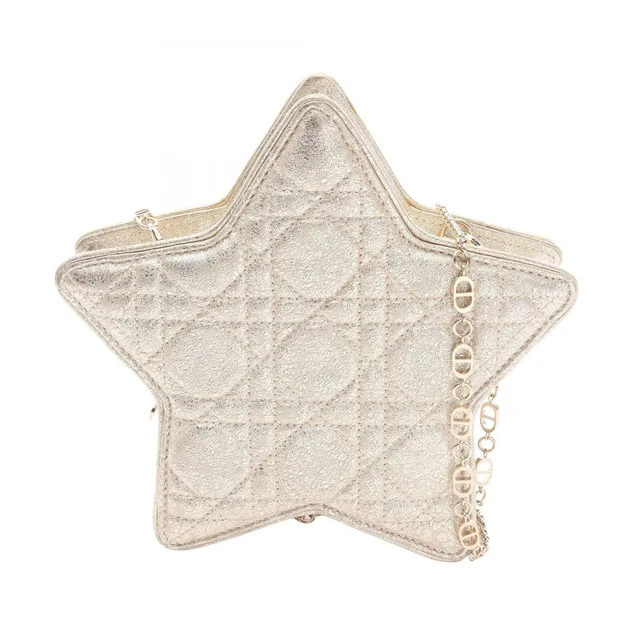 Dior Shoulder Bag Kids Star Champagne Gold Leather Mini in Gold Leather from The Reluxe