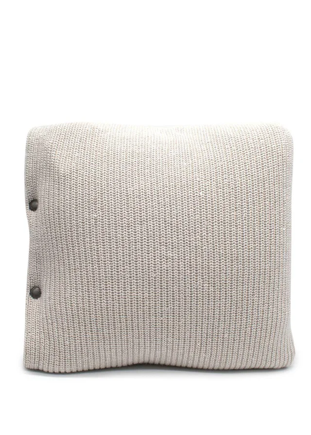 Brunello Cucinelli Brunello Cuccinelli Stone Cashmere-Blend Knitted Cushion, 40x40cm in Cashmere from HEWI