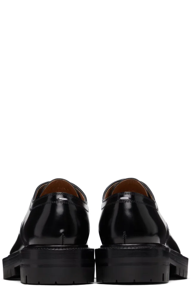 Maison Margiela Black Tabi Lace-Up Derbys, photo 2 of 5 from SSENSE