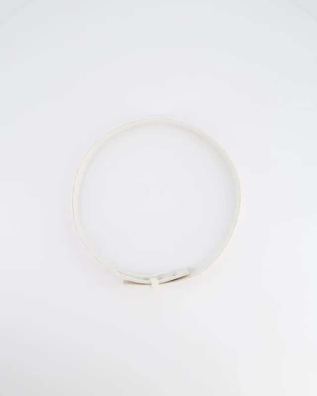 Chanel White and Pink Striped Canvas and Leather Belt Size FR 34 (UK 6) in White Canvas from Sellier, photo 2 of 5