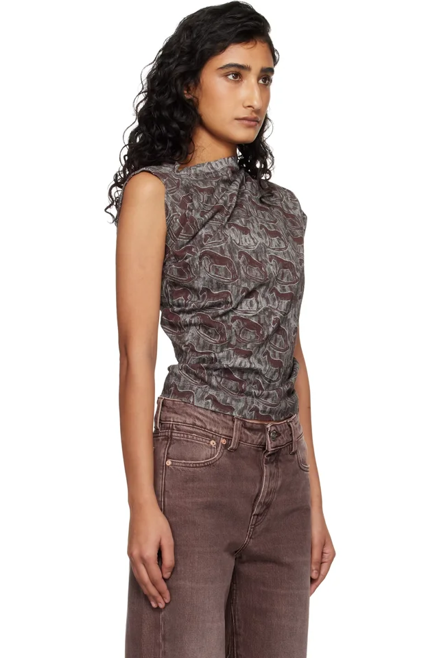 Vivienne Westwood Burgundy & Gray Hebo T-shirt, photo 2 of 4 from SSENSE