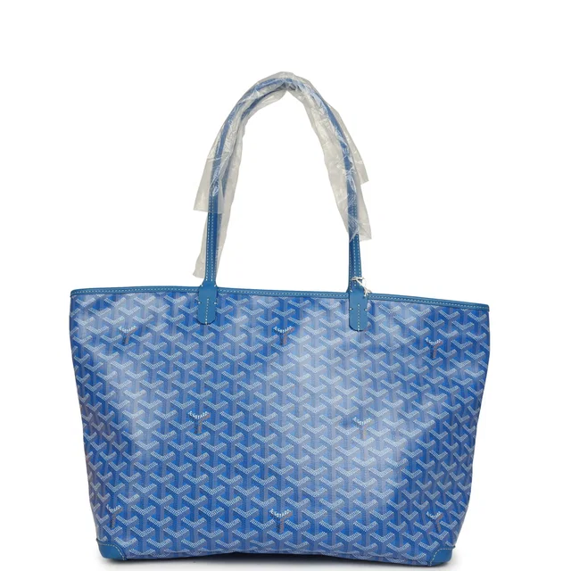 Goyard Goyardine Canvas Sky Blue Artois MM Tote Palladium Hardware in Blue Canvas from Madison Avenue Couture