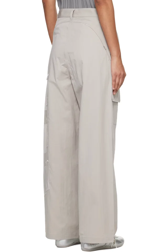 Y-3 Taupe Wide Cargo Pants, photo 3 of 4 from SSENSE