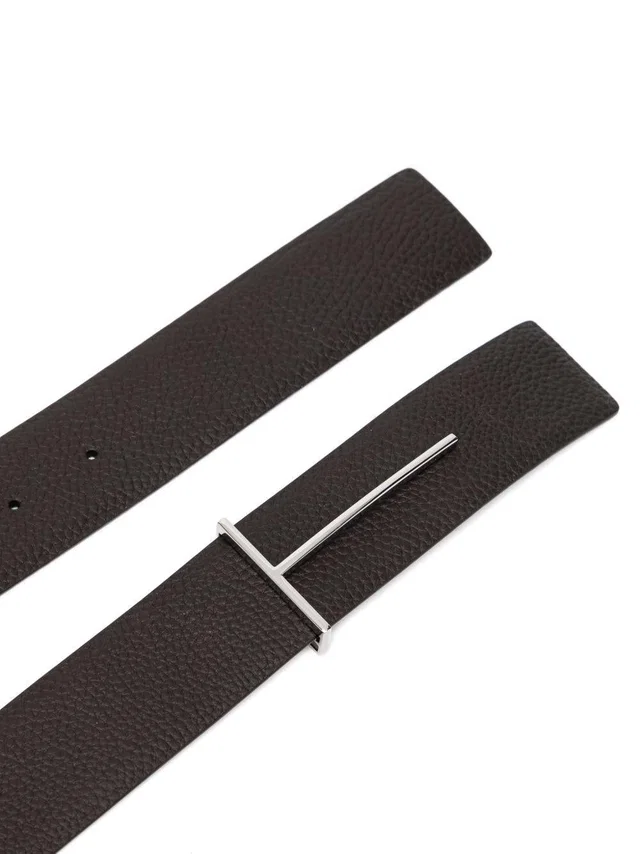Tom Ford T Icon Belt — Black Calfskin in Black Calfskin from HEWI