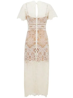 Self-portrait V-neck midi dress in 100% Polyester, photo 6 of 8 from LUISAVIAROMA