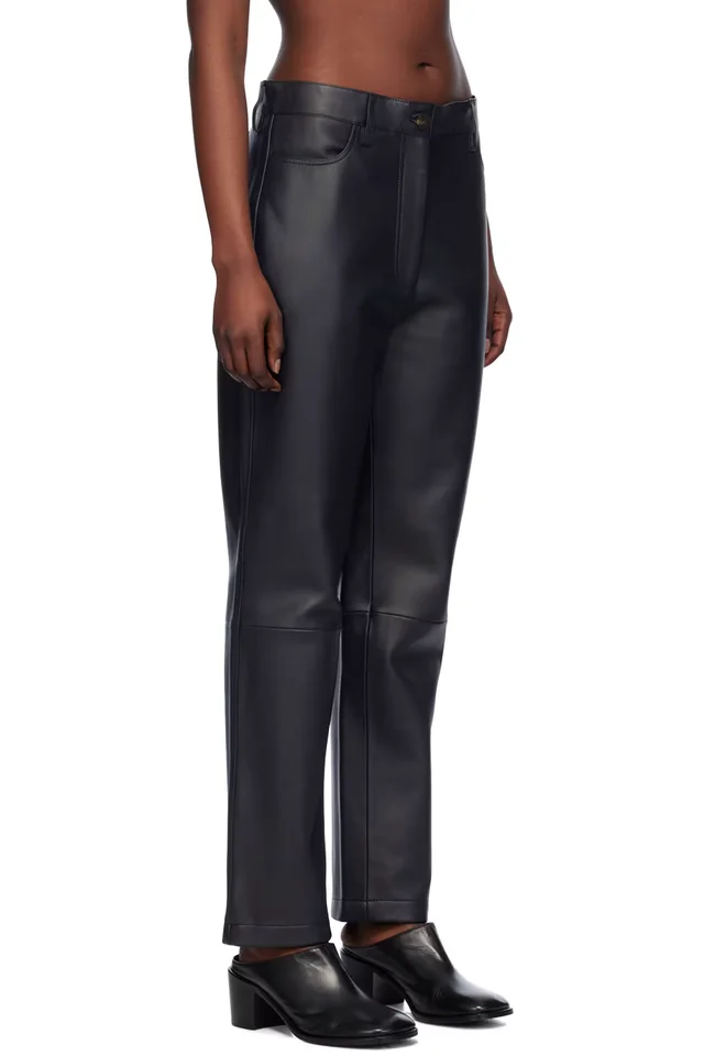 Studio Nicholson Black Opie Leather Pants, photo 2 of 2 from SSENSE