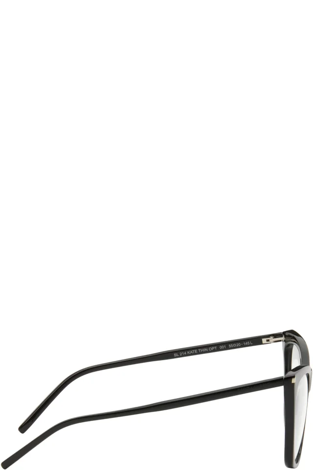 Saint Laurent Black SL 214 Kate Thin Glasses, photo 2 of 4 from SSENSE