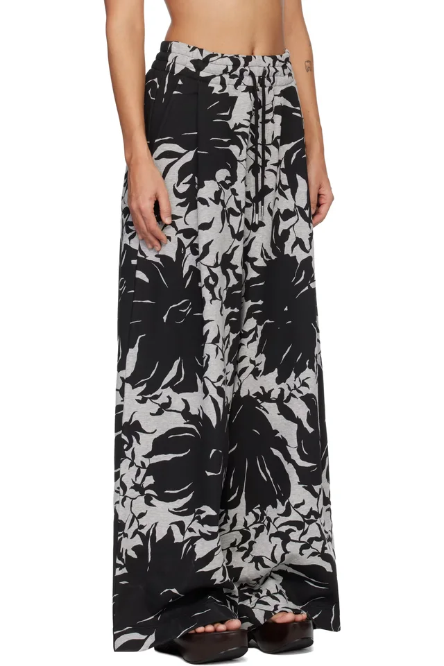 Dries Van Noten Black & White Loose Sweatpants, photo 2 of 4 from SSENSE