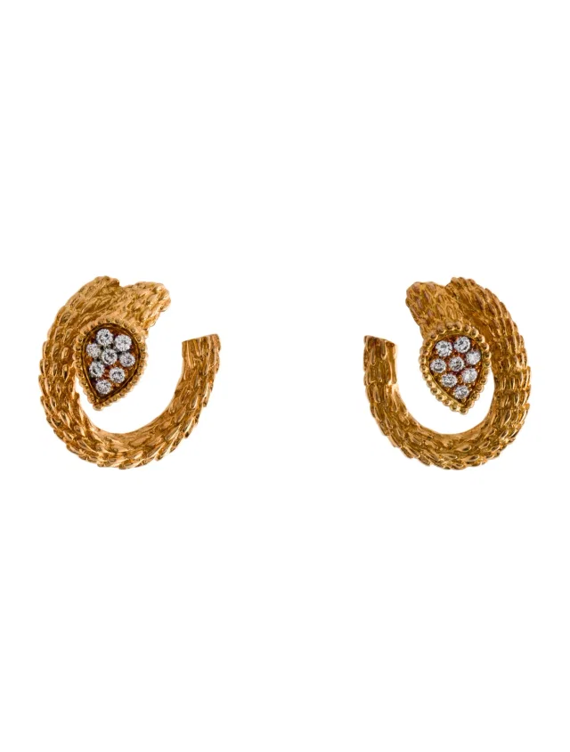Boucheron 18K Diamond Serpent Bohème Earclip Earrings in multicolor from The RealReal