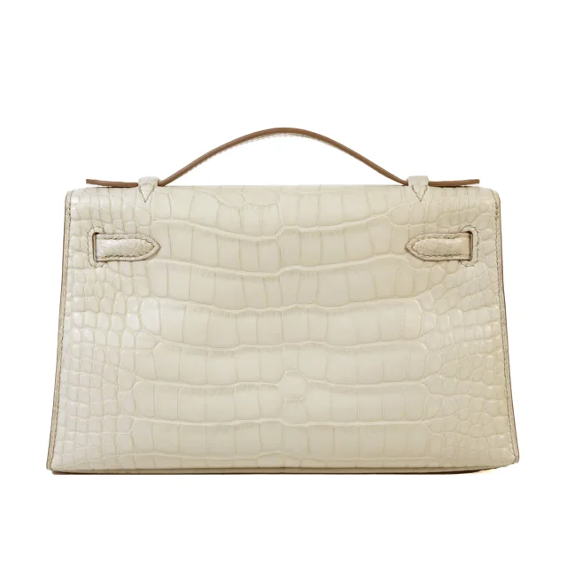 Hermès Kelly Pochette Beton (8L) in Crocodile from Ginza Xiaoma, photo 2 of 4