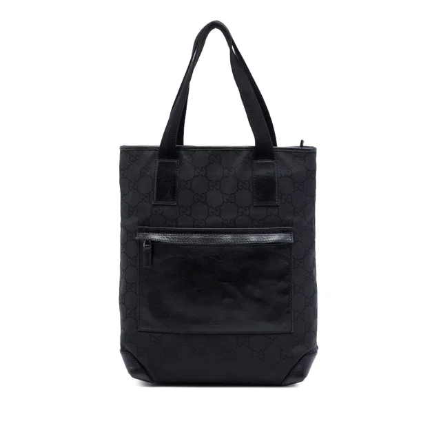 Black Gucci GG Nylon Tote in Black Nylon from Designer Revival