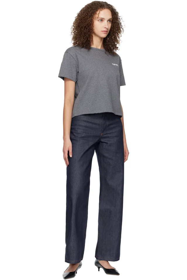 A.P.C. Gray Boxy Petit 'VPC' T-shirt, photo 4 of 4 from SSENSE