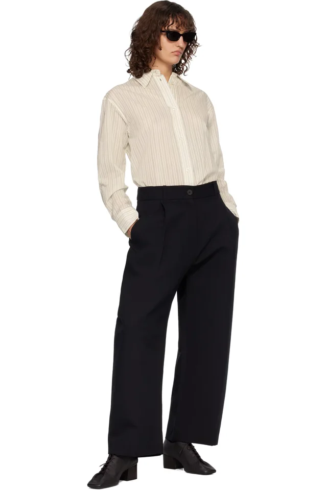 Studio Nicholson Black Minos Trousers, photo 4 of 4 from SSENSE