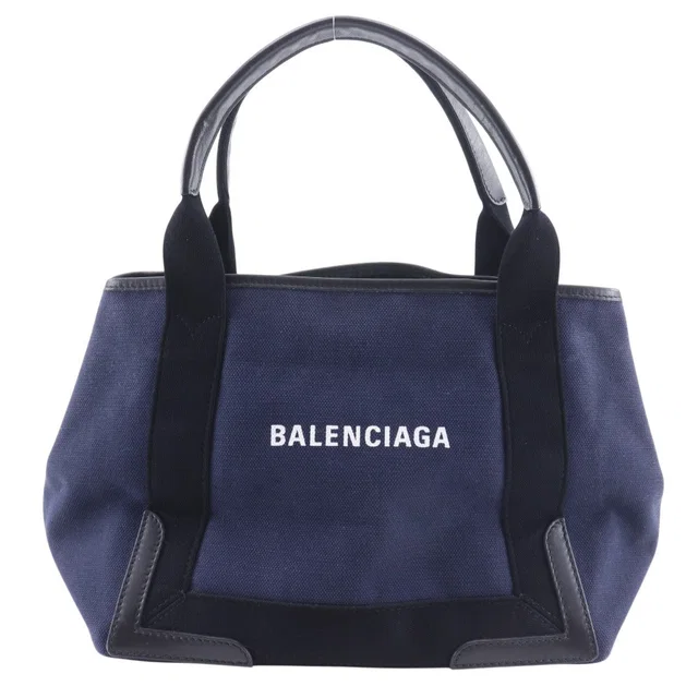 Balenciaga Navy Cabas Canvas Tote Bag in Navy Canvas from LuxUness