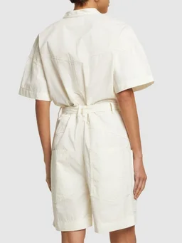 Marant Etoile Short-sleeved overall in 100% Cotton, photo 3 of 5 from LUISAVIAROMA