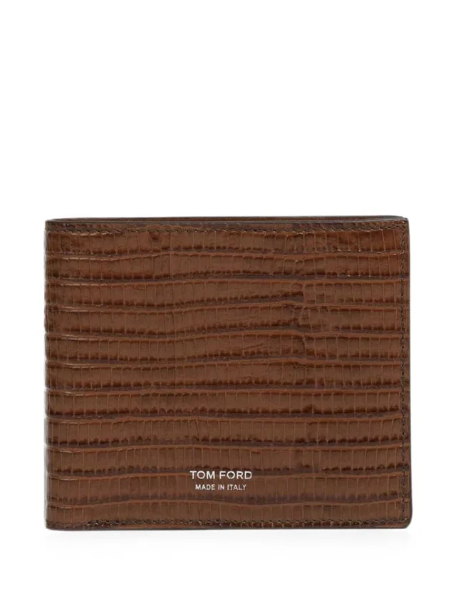 Tom Ford Lizard-Effect Calfskin Wallet — Brown in Brown Calfskin from HEWI