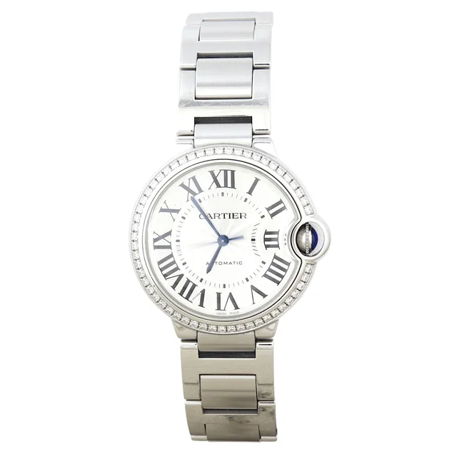 Ballon Bleu de Cartier Diamond 36mm Watch in Blue from Luxe.It.Fwd
