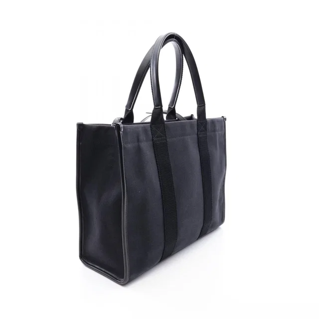 Balenciaga Tote Bag 2-Way Black White Canvas Leather in Black Canvas from The Reluxe