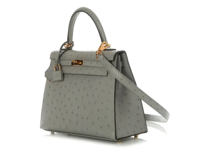 Hermès Bleu Glacier Ostrich Kelly 25 in Blue Ostrich from Ann's Fabulous Finds, photo 4 of 12