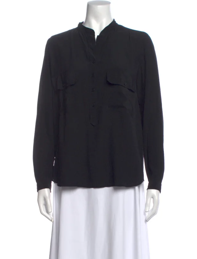 Stella McCartney Silk Long Sleeve Top in black Silk from The RealReal