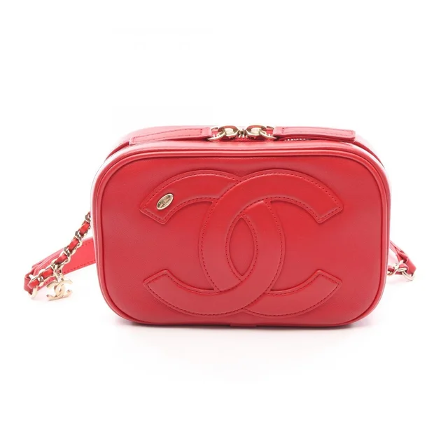 Chanel Waist Bag CC Logo Chain Red Leather in Red Leather from The Reluxe