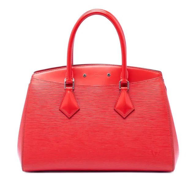 Red Louis Vuitton Epi Soufflot MM Satchel in Red Leather from Designer Revival