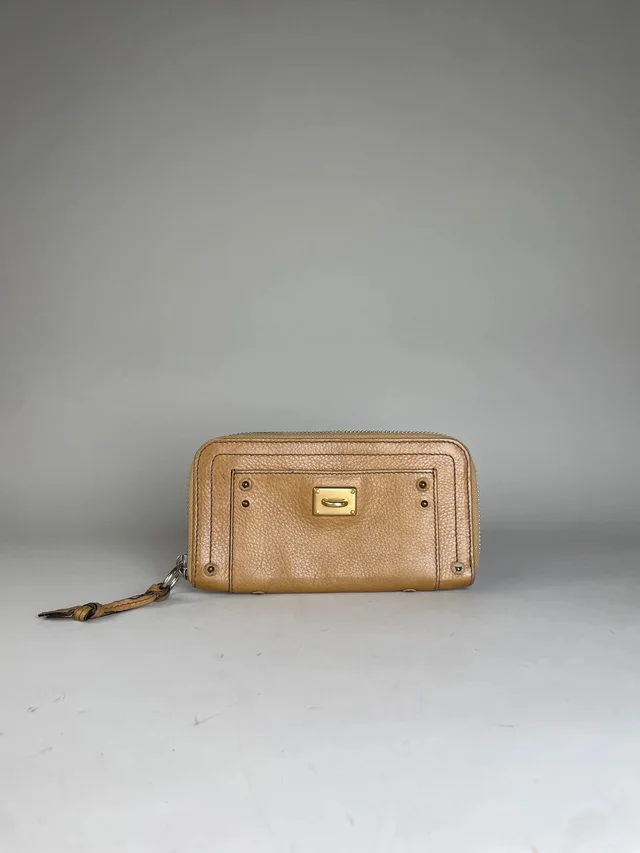 Chloé Vintage Leather Long Wallet Light Tan Gold in Beige in white|neutral Leather from Grailed
