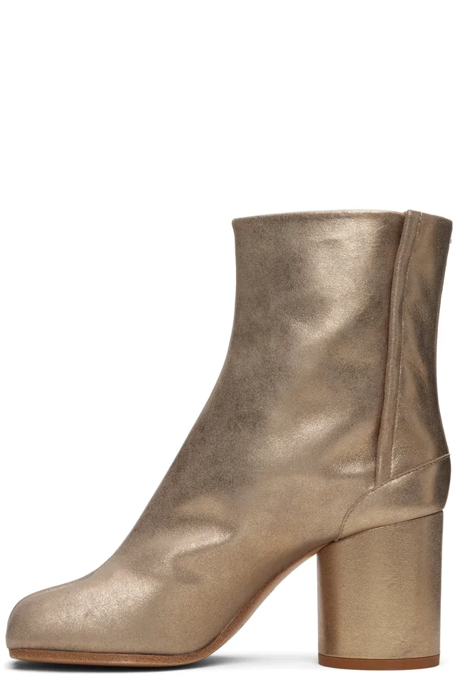 Maison Margiela Gold Tabi Ankle Boots, photo 3 of 5 from SSENSE
