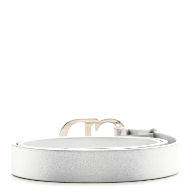 Dior Metallic Calfskin Saddle Belt 70 28 Silver in Silver Calfskin from FASHIONPHILE, photo 2 of 5