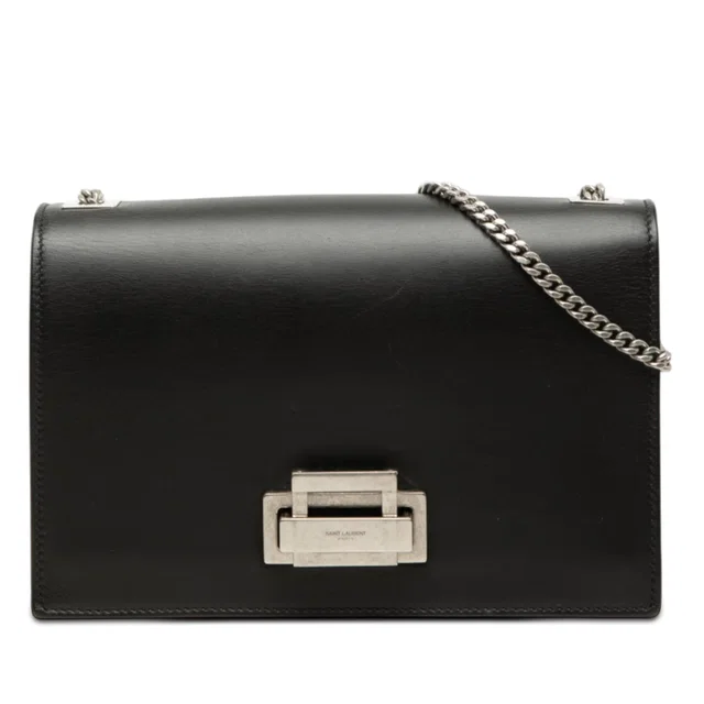 Black Saint Laurent Smooth Calfskin Metropolis Chain Crossbody in Black Calfskin from Designer Revival