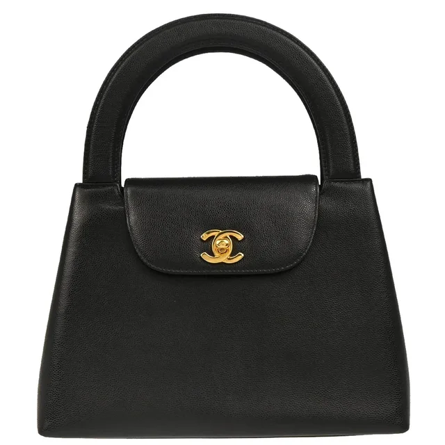 Chanel 1997-1999 Black Caviar Handbag in Black Caviar leather from AMORE Vintage Tokyo