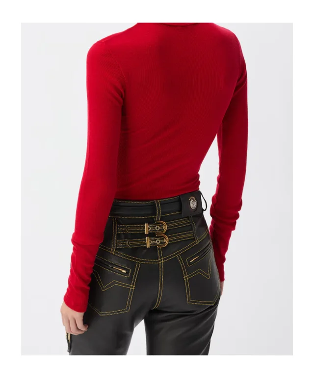 Versace logo-embroidered wool-knit T-shirt, photo 2 of 3 from SENSER