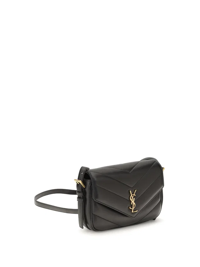 Saint Laurent Loulou Cassandre Toy Shoulder Bag — Black Lambskin in Black Lambskin from HEWI