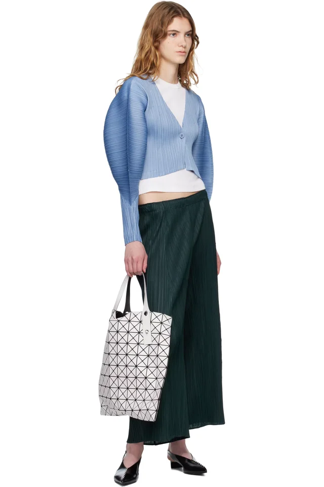 PLEATS PLEASE ISSEY MIYAKE Blue Monthly Colors December Cardigan, photo 4 of 4 from SSENSE