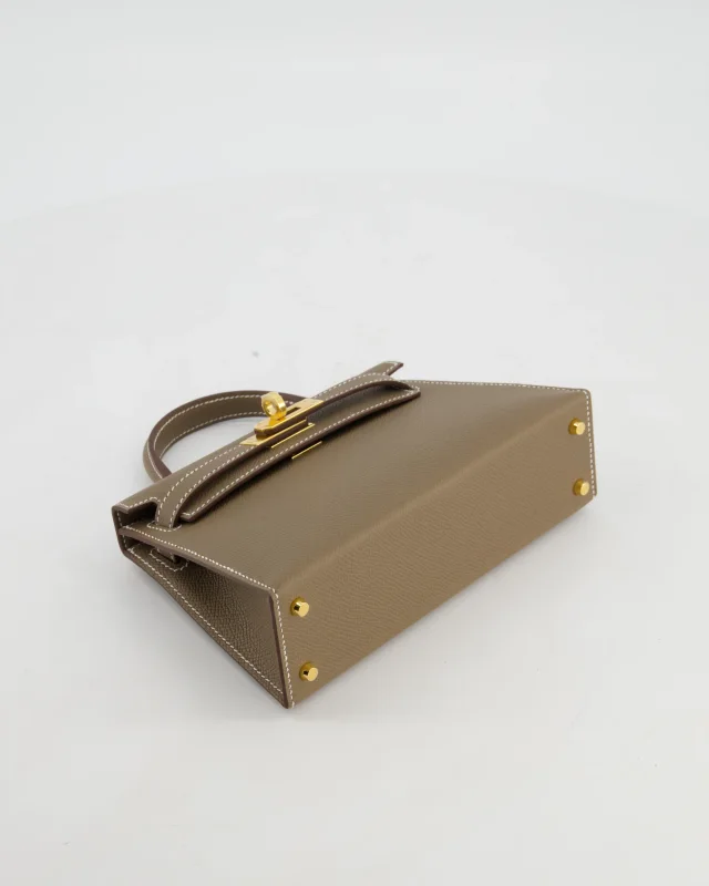 HOT* Hermès Mini Kelly II 20 Bag in Taupe Epsom leather from Sellier, photo 18 of 24
