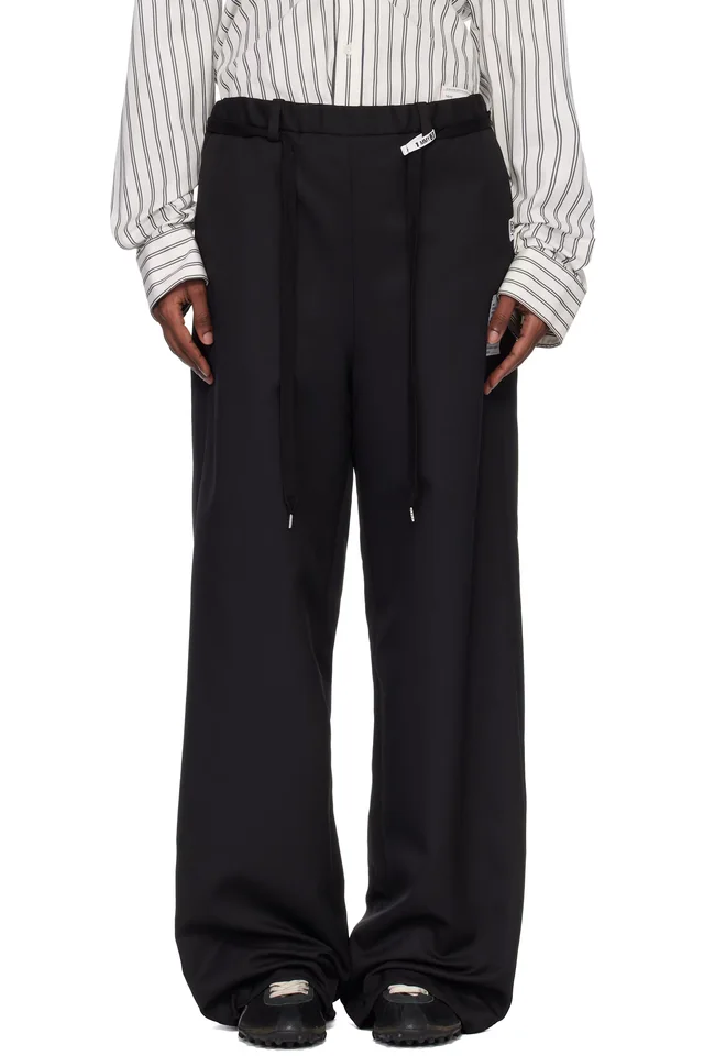 Black Wool-Like Easy Trousers, image 1 of 1 from SSENSE
